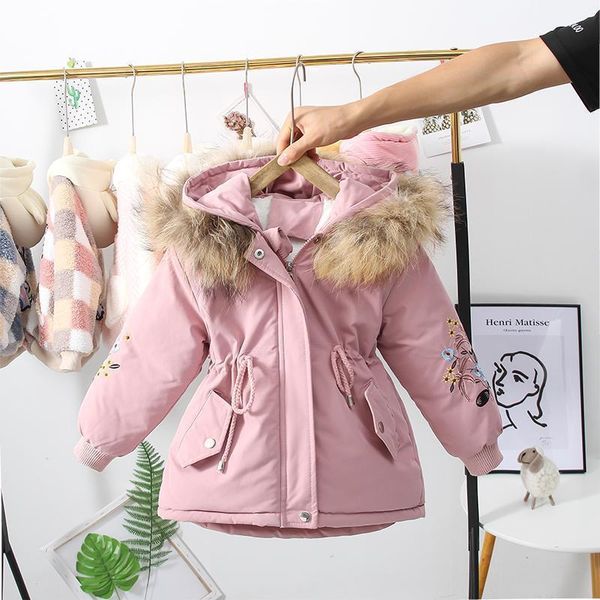 

girls cotton-padded jacket 2020 winter fashion infant clothes kids plus velvet warm outerwear coat for girl 2-9 years dwq877, Blue;gray