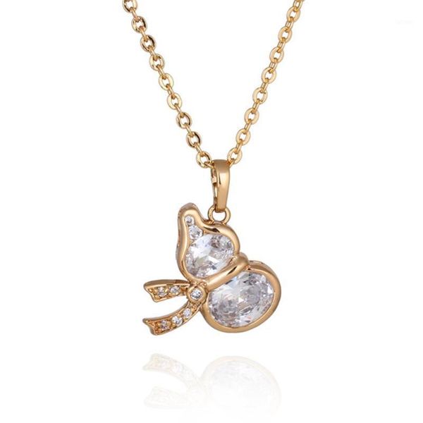 

elegant fashion gourd zircon lady necklace pendant clavicle chain d05421, Silver