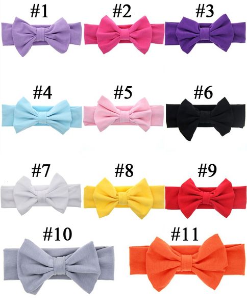 

11 colors baby girls bow headbands children soft bowknot hairbands kids accessories hair band princess headdress factory sale kha166, Slivery;white