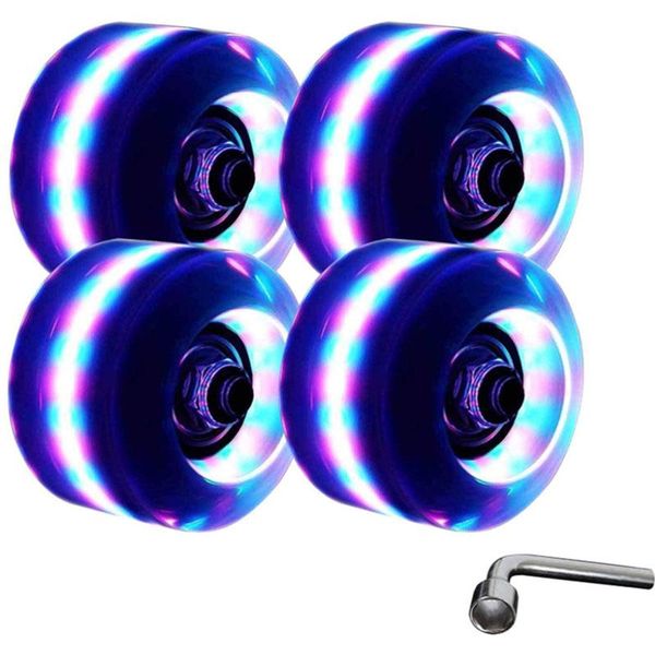 

4pcs skate wheels luminous light up, skate wheels for double row skating and skateboard 32mm x 58mm