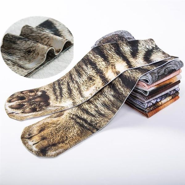

rubu 2020 new casual men socks funny animal crew long socks animal pattern 3d print men meia masculina 5vb1031, Black