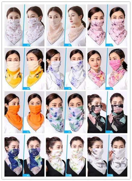 

us designer face stock cool riding chiffon masks fashion printed female reusable mouth colorful sunscreen scarf washable mask fy6134