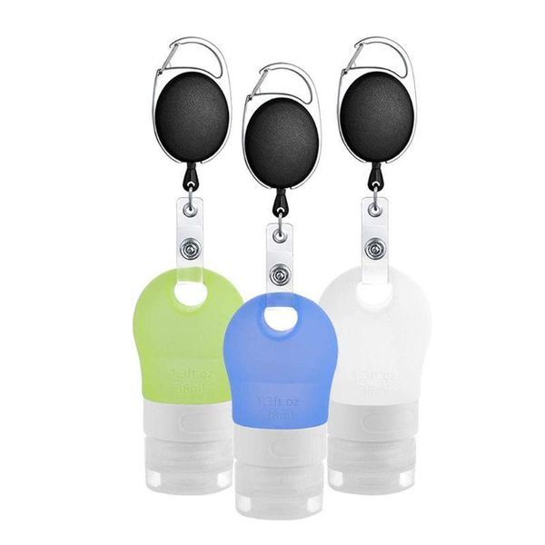 

storage bottles & jars 3pcs empty bottle set shampoo shower gel squeeze dispenser refillable silicone container with rope portable pendant
