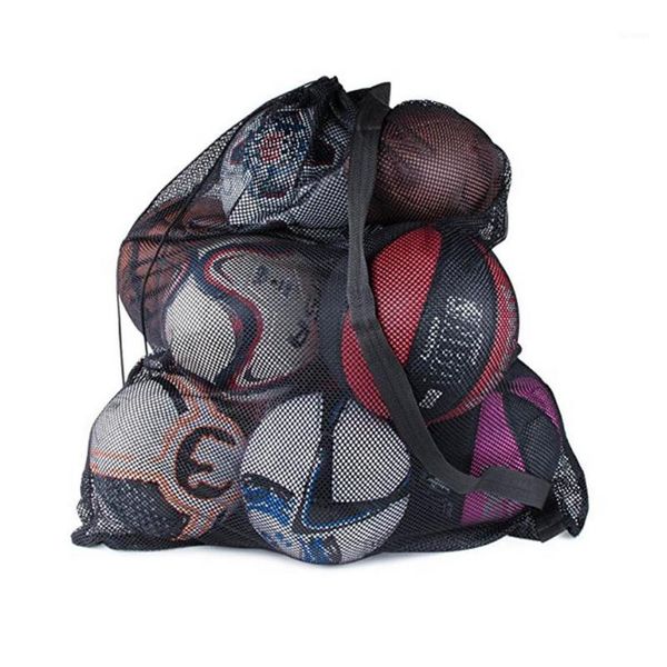 Sacos de armazenamento de grande capacidade com cordão ajustável para pendurar para piscina, rede de futebol, basquete, brinquedos infláveis