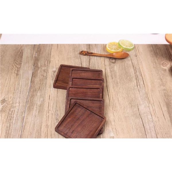 

wooden coasters black walnut cup mat bowl pad coffee tea cup mats dinner plates kit jllmcq lajiaoyard
