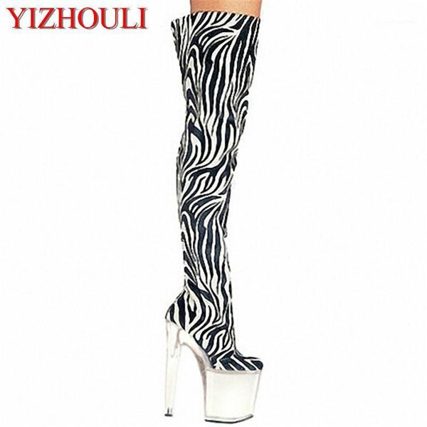 

boots 20cm high-heeled shoes strap tall platform clubbing exotic dancer hasp 8 inch womens gladiator thigh high1, Black