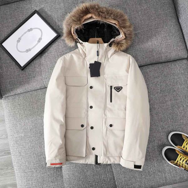 

fahison mens clothing 21aw outwear jacket embroidery designers print down coat parkas 2 color size : m-3xl, Black