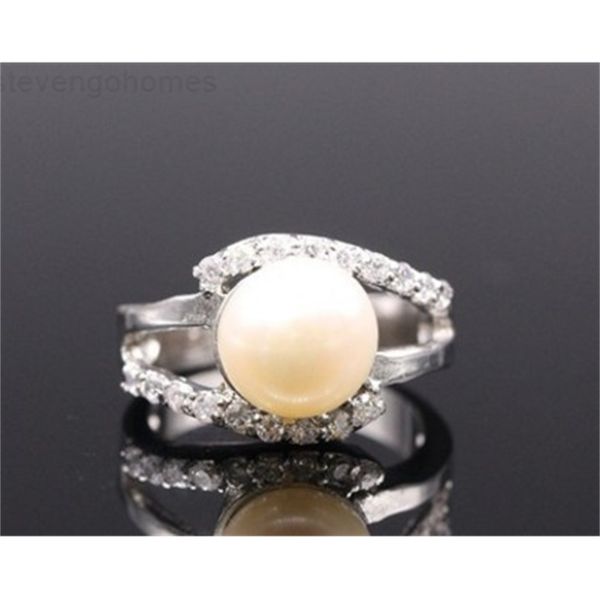 

women's 2 pairs/lots fashion up-market crystal diamond pearl ring size 6 7 8 9(15tt, Golden;silver