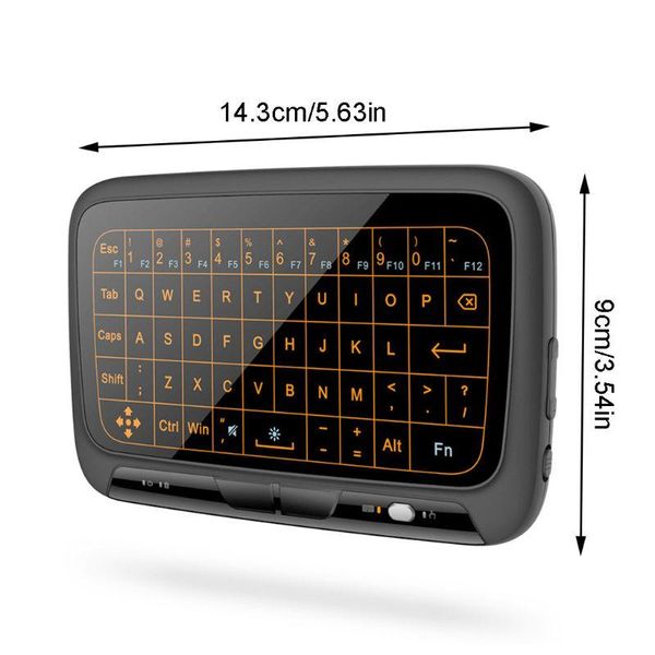

h18 2.4ghz wireless mini keyboard with whole panel touchpad for computer/lapk1ab