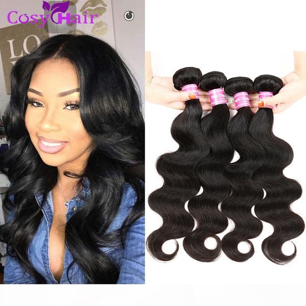 

peruvian body wave hair bundles brazilian malaysian indian mongolian raw virgin hair bundle sale 4 pcs lot dyeable human hair weave, Black
