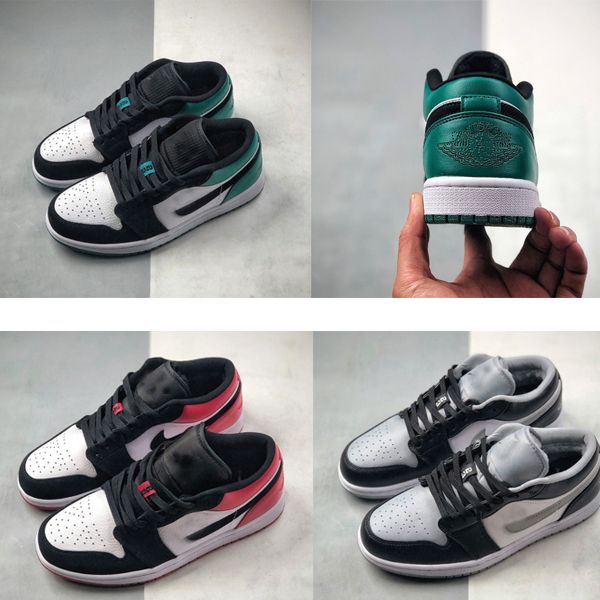 

new jumpman 1 low 1s basketball shoes travis scotts reflective low help qinmin123 sports shoes retro sneakers mens trainers, Black
