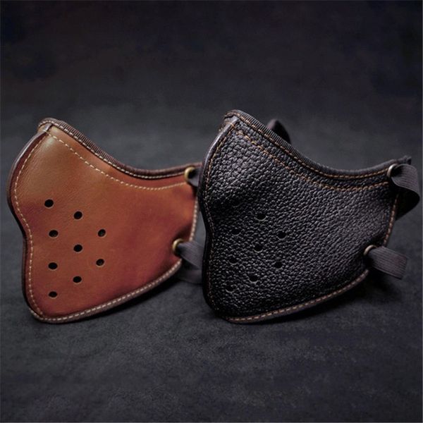 

punk style pu leather face mask outdoor sport cycling mask casual street trendy isolation mask bandana fashion health care ing