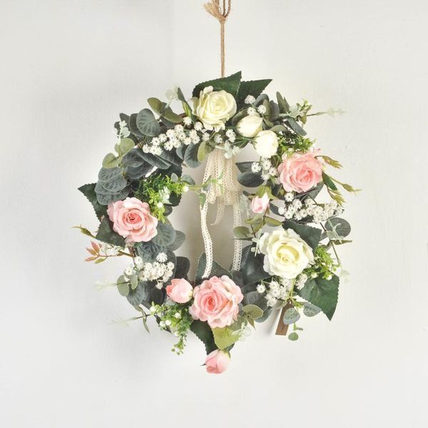 

cilected 33cm silk rose artificial flowers wreaths for door wedding art hanging garland wall hanging home party decoration1