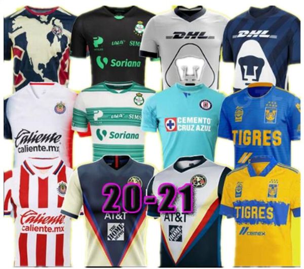 

2021 club america soccer jersey guadalajara chivas cruz azul tigres uanl unam santos laguna 20 21 liga mx football shirt, Black;yellow