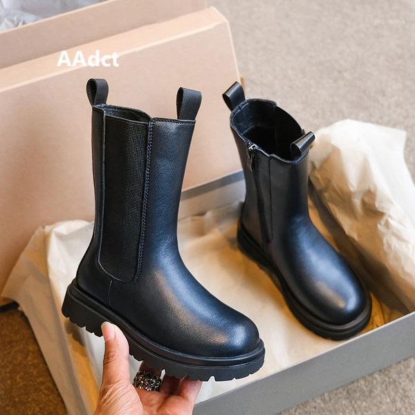 

aadct 2021 girls boots new fashion autumn kids high boots for girls brand children long shoes princess1, Black;grey
