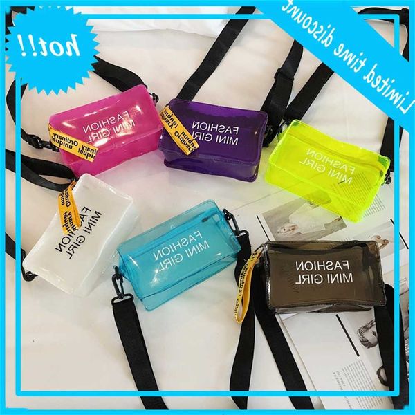 

2019 new korean fashion transparent square candy color women's one shoulder messenger bag