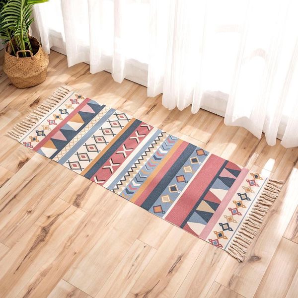 

carpets soft tassel home retro table runner door mat mandala rugs living room decoration