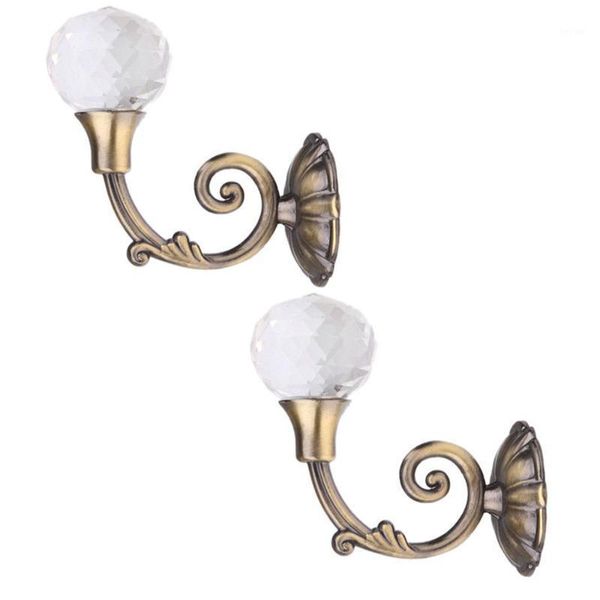 

hooks & rails 2x metal curtain holdback wall tie back hanger holder window for kitchen bathroom 18mar121