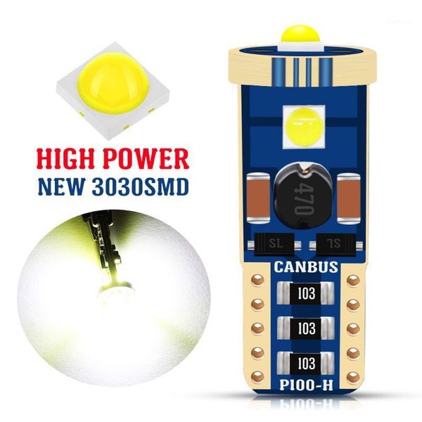

t10 w5w canbus car interior light 194 501 3 smd 3030 led instrument lights bulb wedge light no error 12v 6000k1