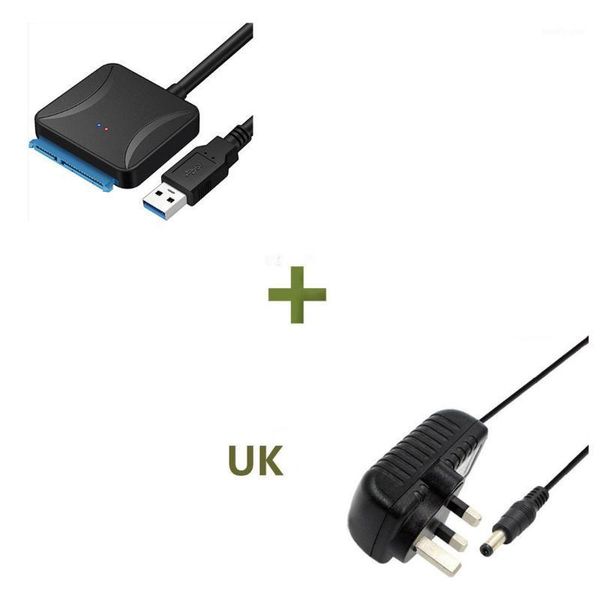 

computer cables & connectors sata usb adapter 3.0 2.0 to 3 cable converter 5gbps 45cm for 2.5 3.5 hdd ssd hard disk drive w/ 12v ac/dc power
