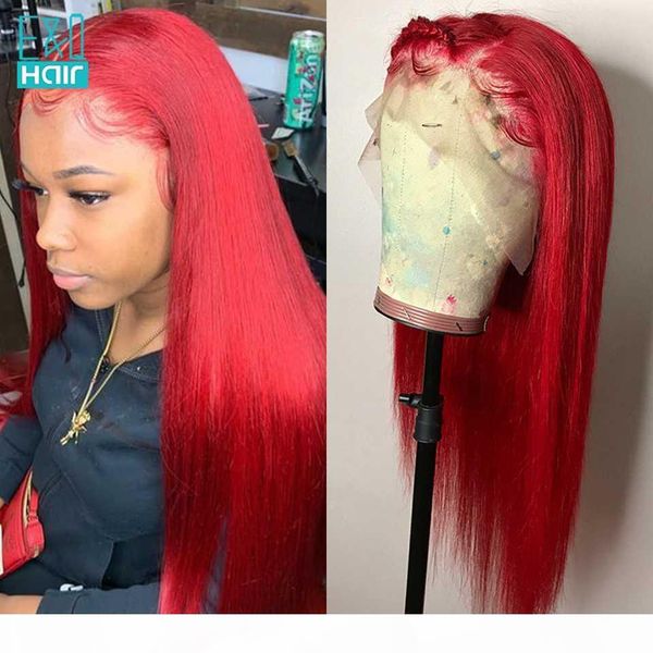 

180% straight lace front wig red colored part lace front human hair wigs for women brazilian remy transparent wig, Black;brown