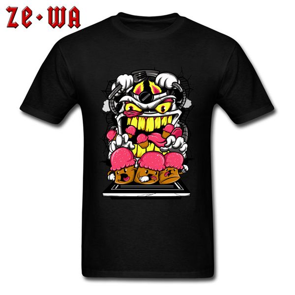 

2018 crazy oven monster printing madness guys graphic summer black clothes funny hip hop sport hooded sweatshirt hoodie t shirt