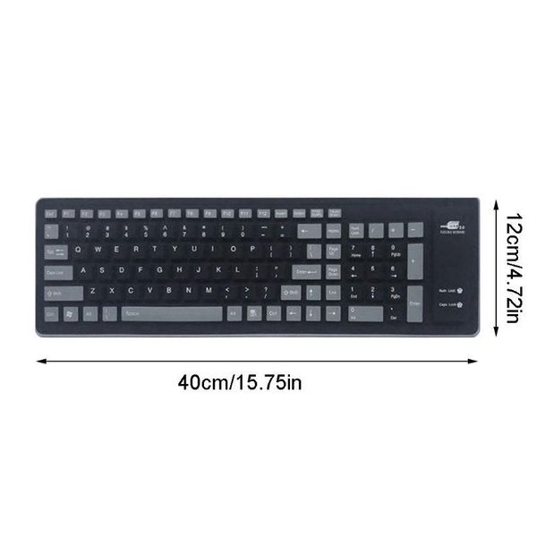 

foldable silicone keyboard usb wired silicon flexible soft keyboard for lap85wd