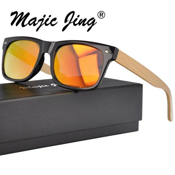 

sunglasses magic jing plastic with bamboo temple uvb uva sunshade spring hinge 1040, White;black