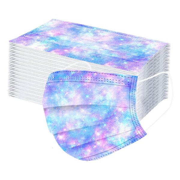 

factory5tfzwomen face 3 layers masks for starry sky print disposable mouth mask anti-bacteria facemasks