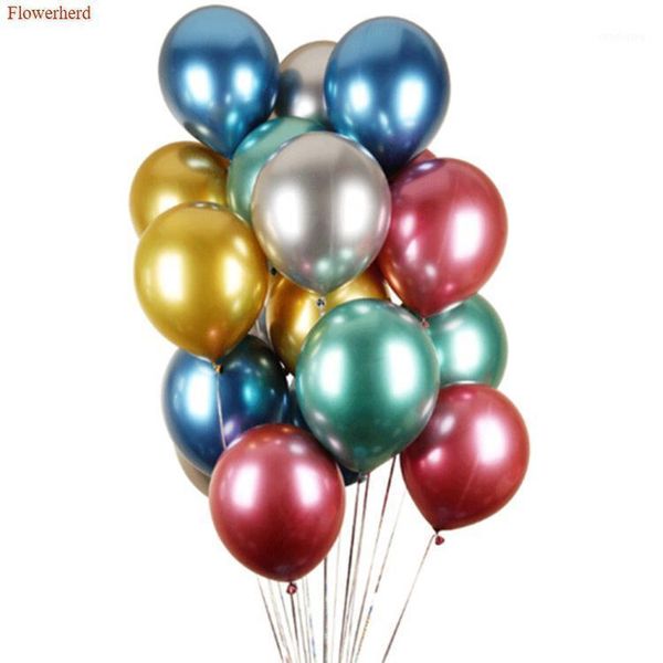 

10 pcs creative 4d thick metal color balloon pioneer chrome metal texture net red vibrating 12 inch ballons party balloons1