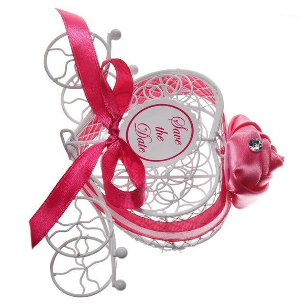 

candy box gift wedding iron heart shape carriage decorative storage container1