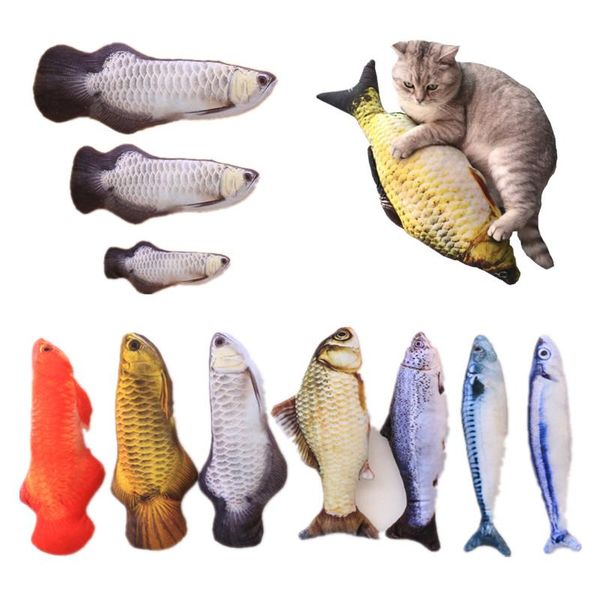 

30cm 40cm pet soft plush creative 3d fish-shaped cat toy gift cat mint fish filled pillow doll simulation dog toy pet