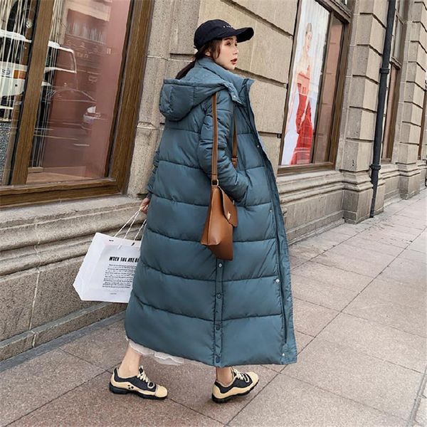 

winter x-long down jacket with hooded fashion warm thick parkas women jacket coat1, Black