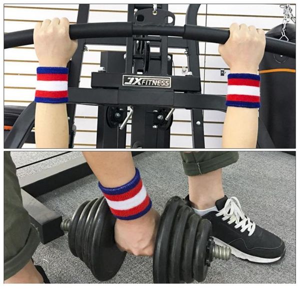 

2 pcs elastic sweatband sport wrist support gym yoga sweat wristband sweat absorbent fitness hand protector sport jllaiv, Yellow;black