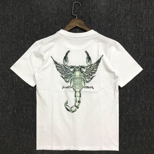 

20ss mens t shirts summer casual short sleeves men women tees scorpion print size s-2xl, White;black