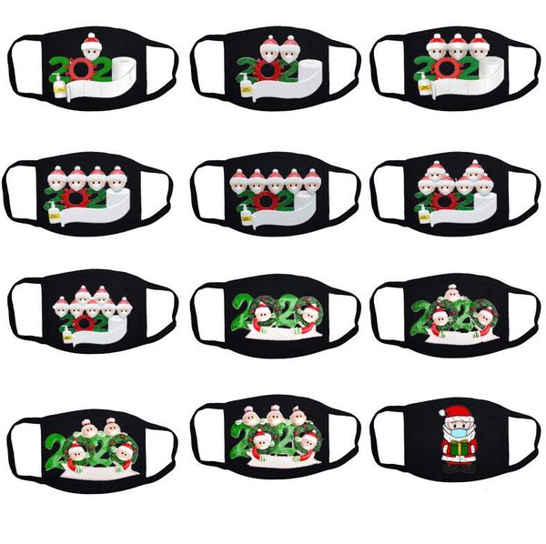 

2020 christmas quarantine face masks winter cartoon masks family of 1 2 3 4 5 6 7 cotton facemask reusable mouth cover dhl/01404