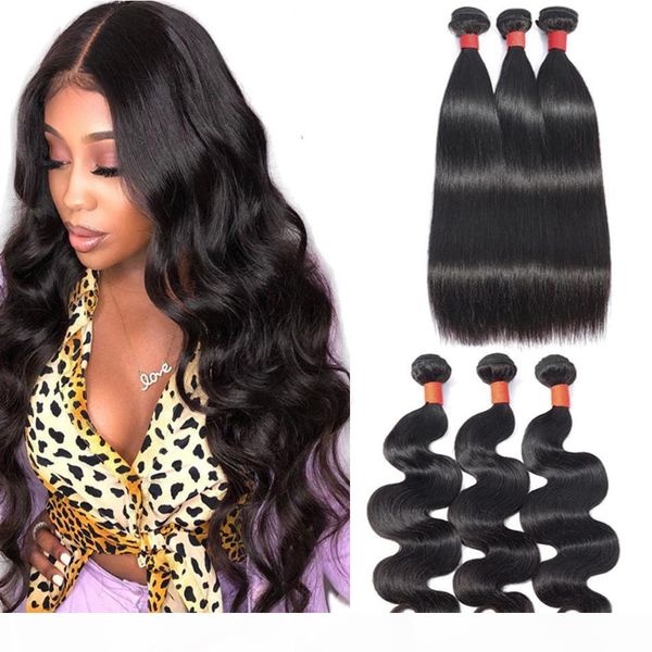 

indian straight hair 3 bundles raw virgin indian hair straight 8-28inch 100% remy human hair weave bundles machine double weft, Black