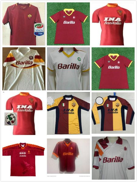 

00 01 2002 retro soccer jersey 00 01 02 89 90 totti batistuta candela montella classic commemorate collection maglia da calcio, Black;yellow