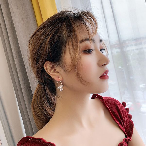 

fashion korean dongdaemun fashion hollowed-out five-pointed star crystal earrings mori eardrops ear ring french frosty style earrings womens, Golden