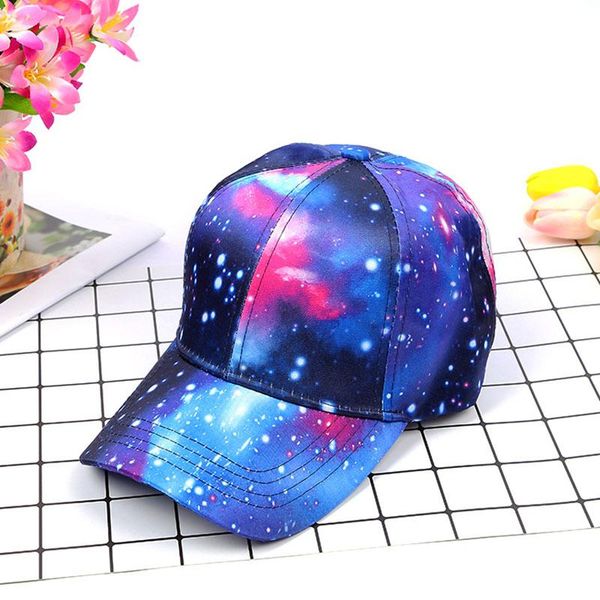

2019 new women's starry sky printing polyester baseball cap summer sun hat snapback hip hop caps cool star party dance hats bbytgf home, Black;white