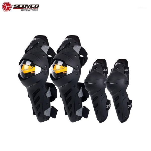 

scoyco motorcycle knee & elbow guards, 4 pcs off-road pc shell protection ce certificated locomotive -proof protective gear1