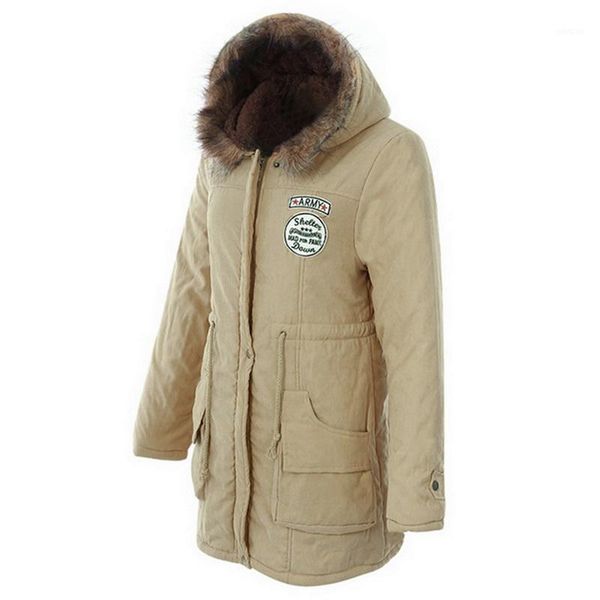 

2019 women fluffy parkas female women coats thicken warm cotton winter hooded jackets outwear parkas plus size1, Black
