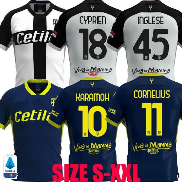 

2020 2021 parma calcio soccer jerseys darmian gervinho inglese kucka 20 21 karamoh cornelius kulusevski cyprien adorante football shirts, Black;yellow