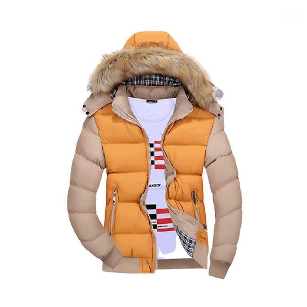 

2020 winter new men's parka jackets casual fashion outerwear jacket hat detachable warm thicken men's coat, Black