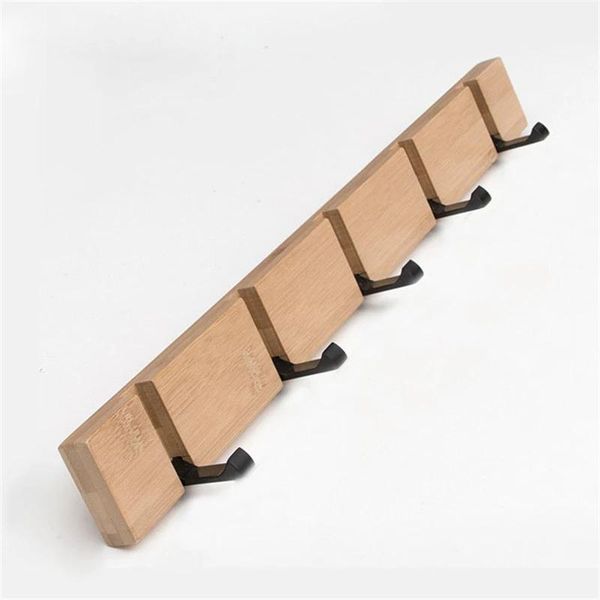 

hooks & rails creative wall clothes adhesive hook solid wood bathroom hangers wooden living room row1