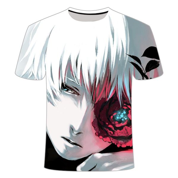 

tokyo ghoul anime kaneki ken black new style mens 3d print shirts kawaii hippie plus size men clothing