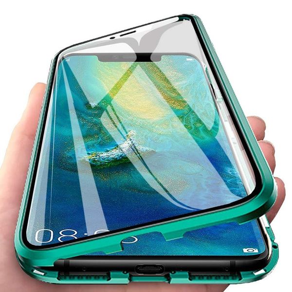 

роскошные 2-го магнитных случаев для huawei honor 8x передняя задняя задняя сторона с двусторонним закаленным стеклом 360 ударопрочный телеф