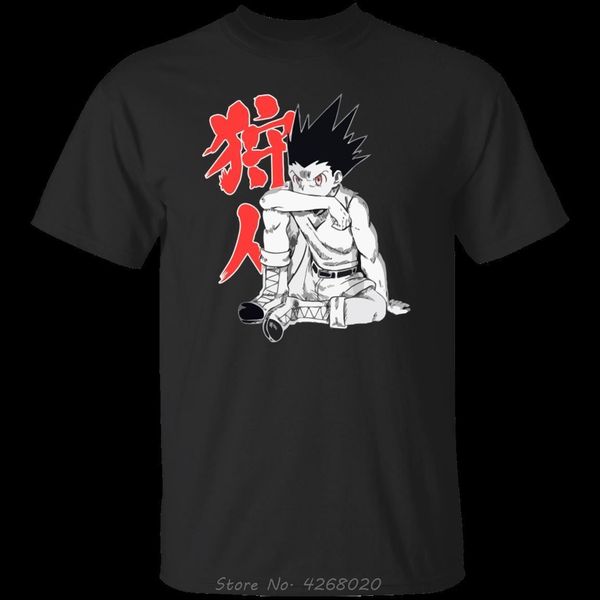 

sport hunters x hunter anime black t-shirt sitting gon short sleeve mens s-3xl new t-shirt men fashion t shirts tee plus size
