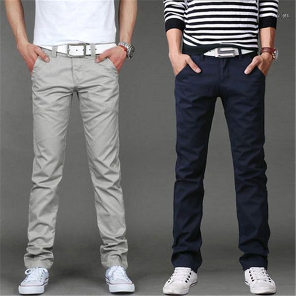 

fashion business solid 9 color pants male trousers 2021 new casual men pants cotton slim pant straight trousers khaki black1, Black