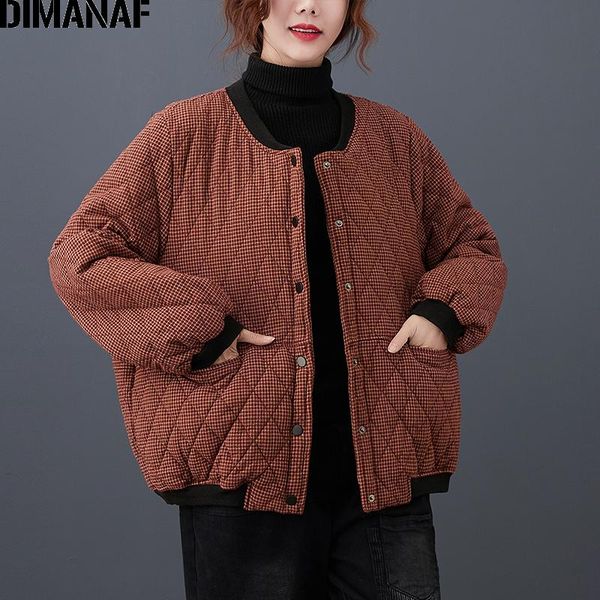 

women's jackets dimanaf autumn winter plus size women bomber coat thick cotton clothing outwear warm parkas loose overcoat vinatge plai, Black;brown